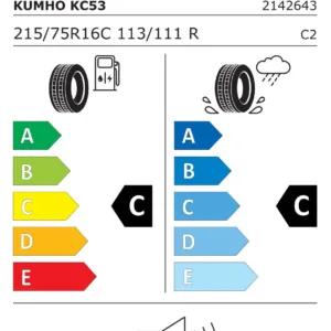 Vara KUMHO KC53 PorTran 215/75R16C 113/111R|C|C|71dB(B) Coreea [DOT 2022] - imagine 2