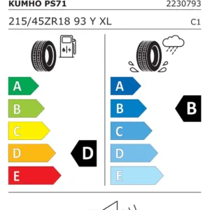KUMHO PS71 215/45R18 93Y|XL|D|B|72dB(C)[DOT 2023] - imagine 2